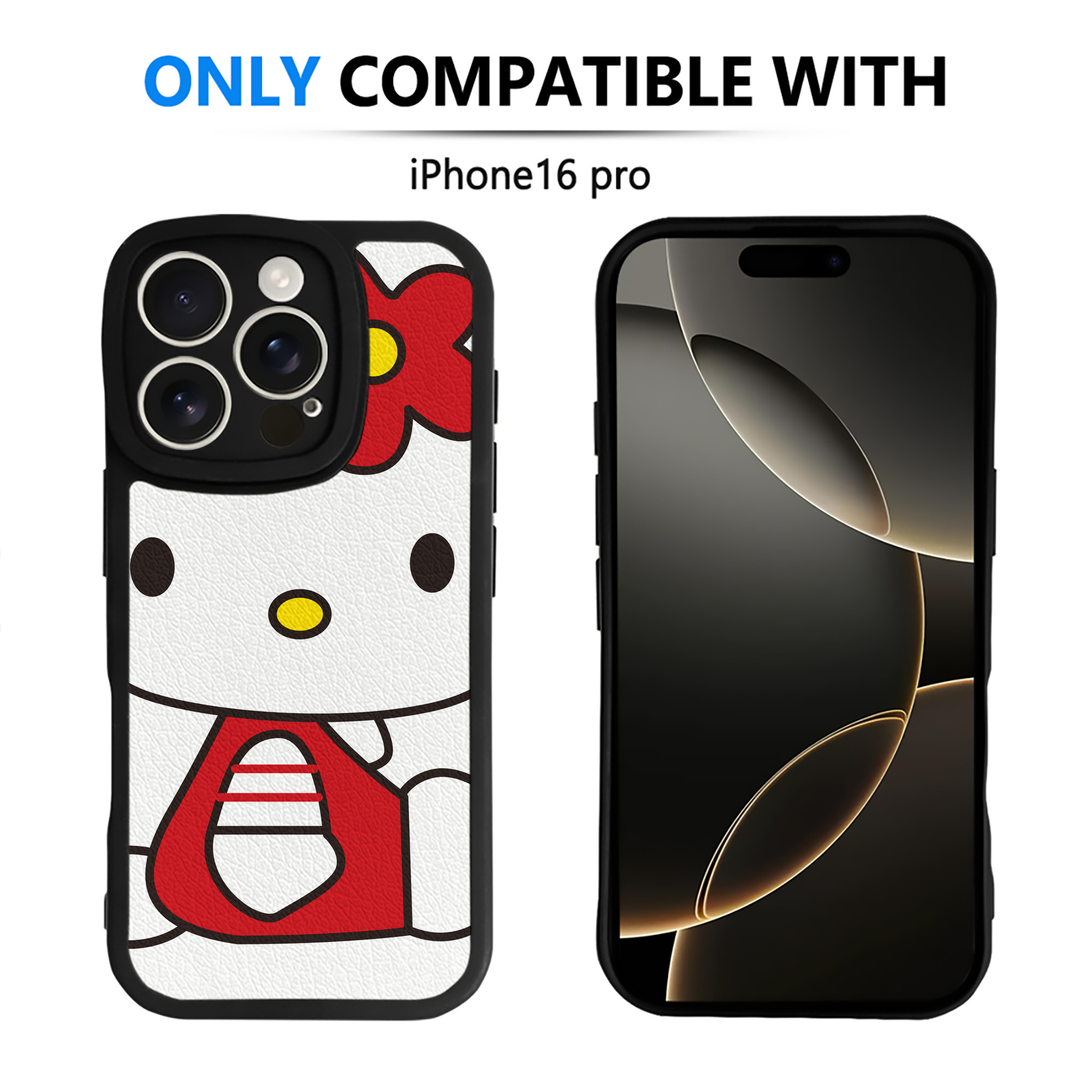 （画像用） Hello Kitty ハローキティ 【iPhone 16シリーズ対応】シリコンスマホケース（レザー調） 材質：シリコン